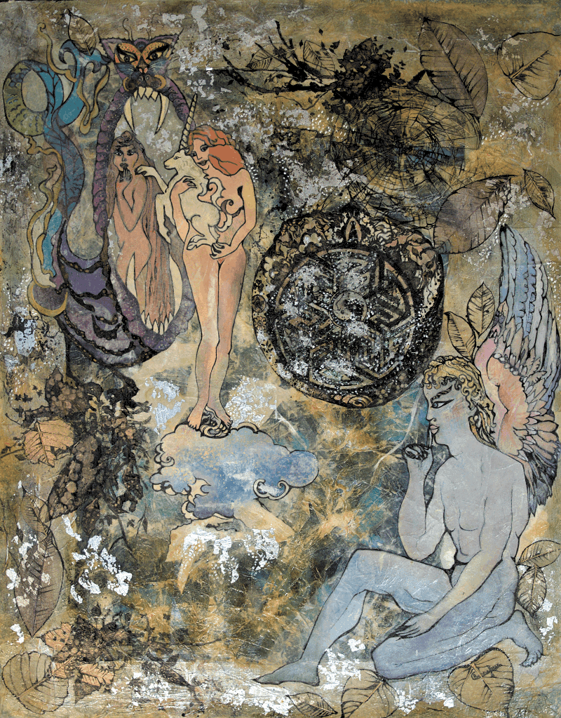 Claire Bonnafoux - Peinture 'Derrière le miroir'