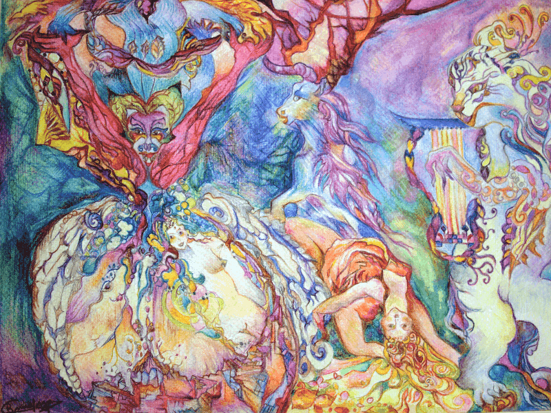 Claire Bonnafoux - Crayon aquarelle 'Le sablier'