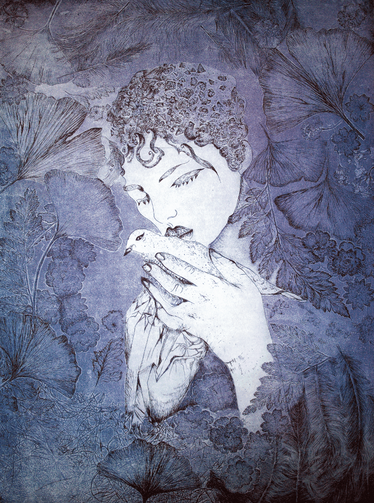 Claire Bonnafoux - Gravure 'La prière'