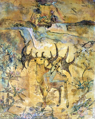 Claire Bonnafoux - Peinture 'Le Paradis perdu'